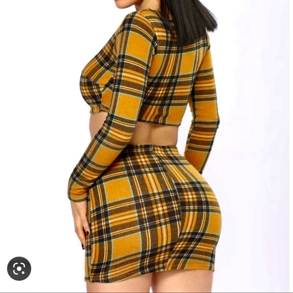 NWT yellow plaid set - Picture 2 of 3